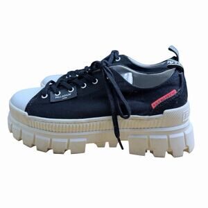 Palladium Revolt Lo TX Womens Platform Sneakers US Size 10 Black Marshmallow